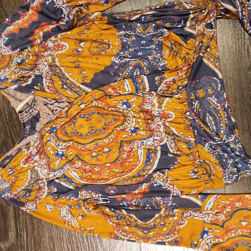 ❤️ FREE PEOPLE FIONA BELL SLEEVE SURPLICE TOP, MEDIUM - Picture 6 of 15